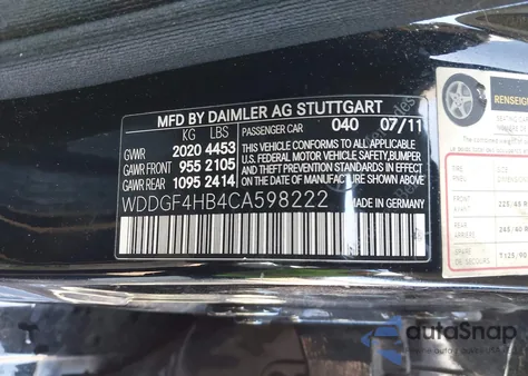 2012 Mercedes-Benz C 250 Sport from USA, damaged, VIN WDDGF4HB4CA598222